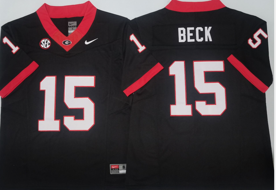 Men's Georgia Bulldogs Carson Beck Black Player Game Jersey
