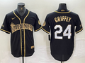 Men's Seattle Mariners Ken Griffey Jr. Black Authentic Player Jersey
