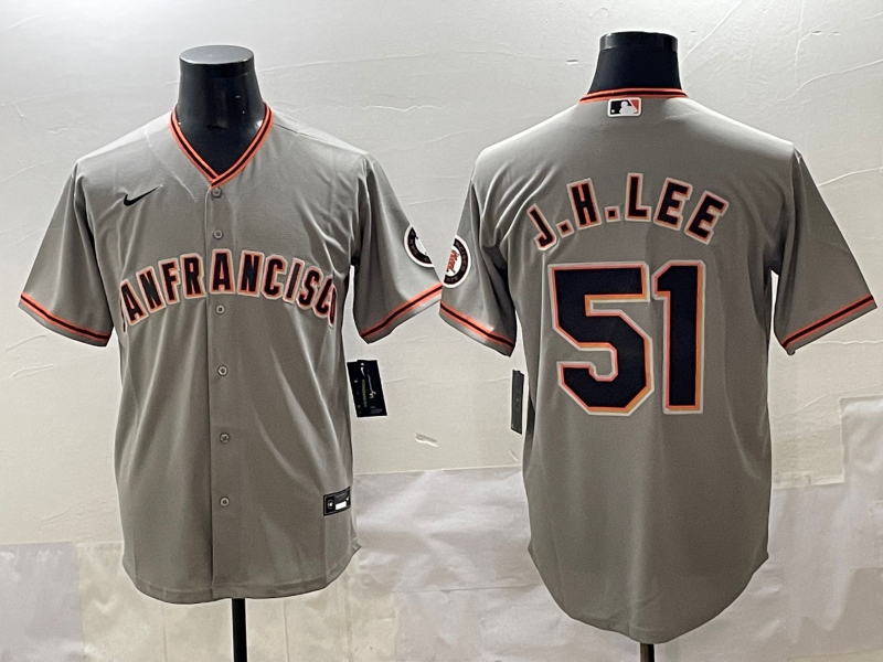 Men's San Francisco Giants Jung Hoo Lee Gray Game Player Jersey