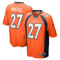 Damarri Mathis Denver Broncos  Game   Jersey - Orange