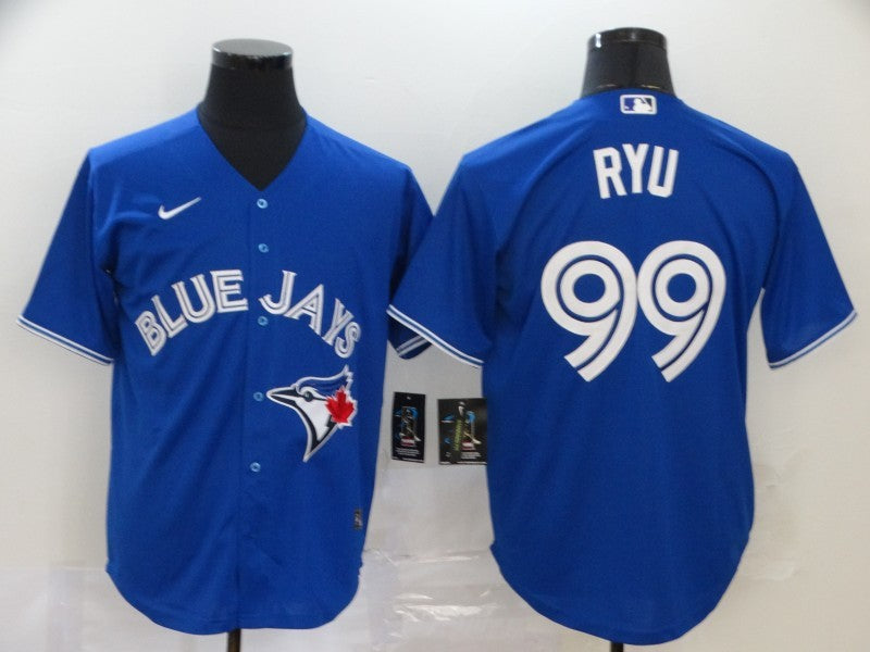 Men's Toronto Blue Jays Hyun-Jin Ryu Blue Replica Baseball Jersey
