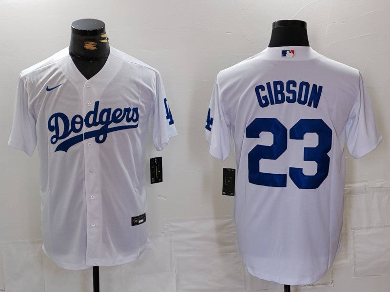 Men's Los Angeles Dodgers Kirk Gibson White Home Replica Player Jersey