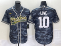 Men's Green Bay Packers Jordan Love Grey Camouflage Game Jersey Joint Edition