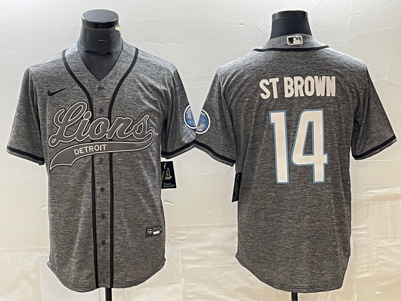 Men's Detroit Lions Amon-Ra St. Brown Gray Game Jersey Joint Edition