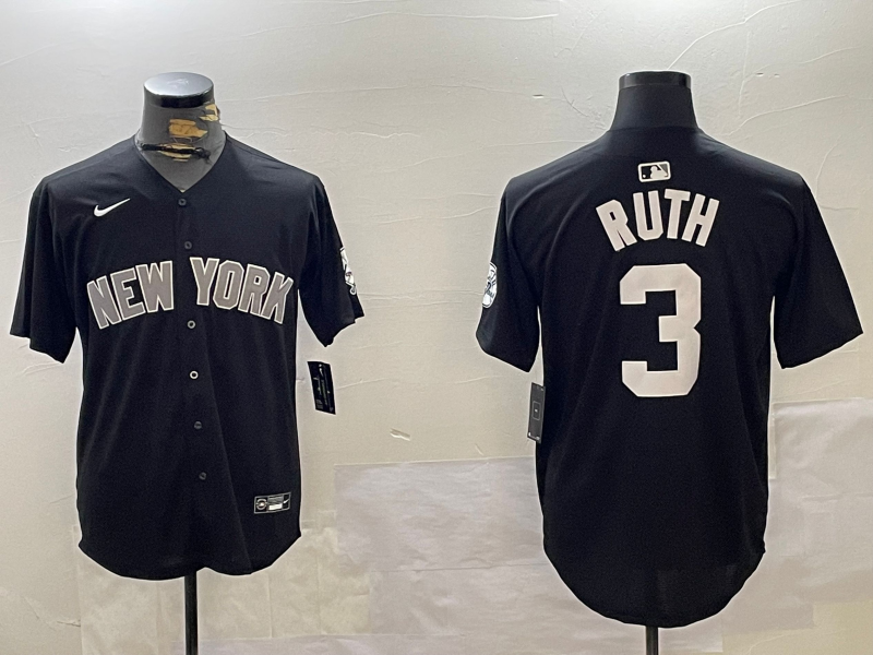 Men's New York Yankees Babe Ruth Black Game Jersey