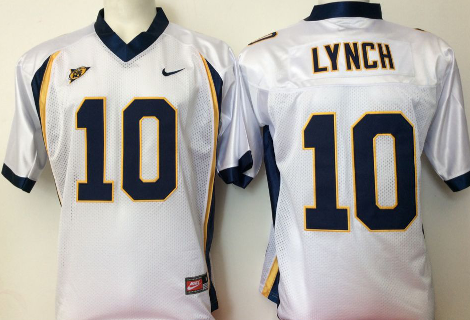 Men's California Golden Bears Marshawn Lynch White Player Game Jersey