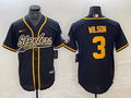 Men's Pittsburgh Steelers Russell Wilson Black Player Jersey Joint Edition