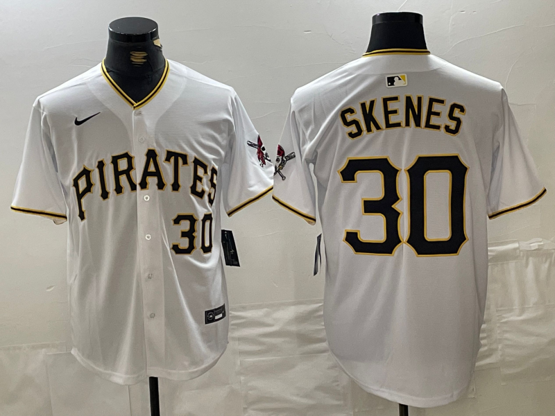 Men's Pittsburgh Pirates Paul Skenes White Home Replica Player Jersey