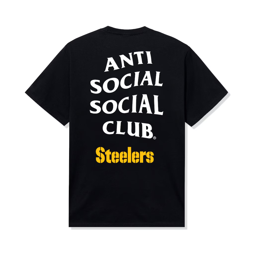 Pittsburgh Steelers AntiSocialSocialClub x  Black Team T-Shirt