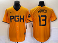 Men's Pittsburgh Pirates Ke'Bryan Hayes #13 Gold 2023 City Connect Replica Player Jersey1
