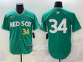 Men's Boston Red Sox David Ortiz #34 Green 2025 City Connect Limited Retired Player Jersey