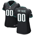 Women's  Black Philadelphia Eagles Alternate Custom Game Jersey