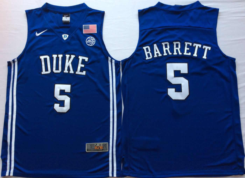 Men's Duke Blue Devils RJ Barrett Blue Player Game Jersey