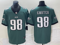 Men's Philadelphia Eagles Jalen Carter #98 Midnight Green 2023  Draft First Round Pick Game Jersey1
