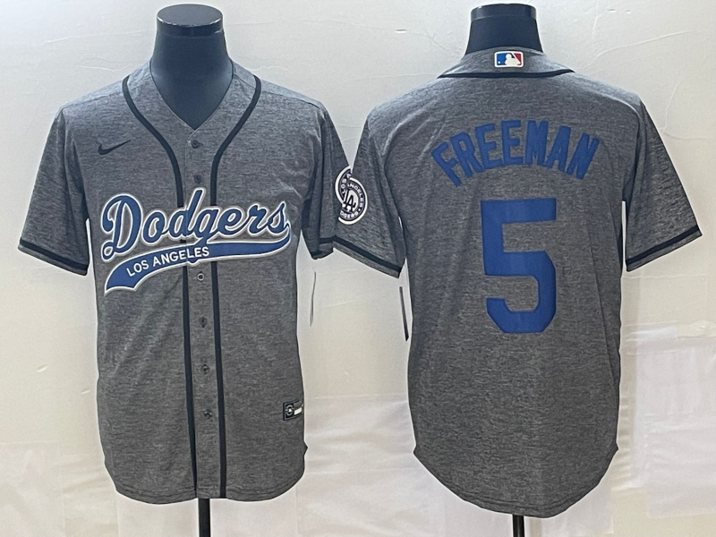 Men's Los Angeles Dodgers Freddie Freeman Gray Game Jersey Joint Edition