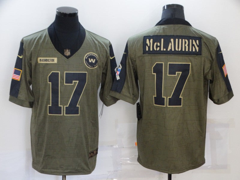 Men's Washington Commanders Terry Mclaurin #17 Brown Game Jersey1