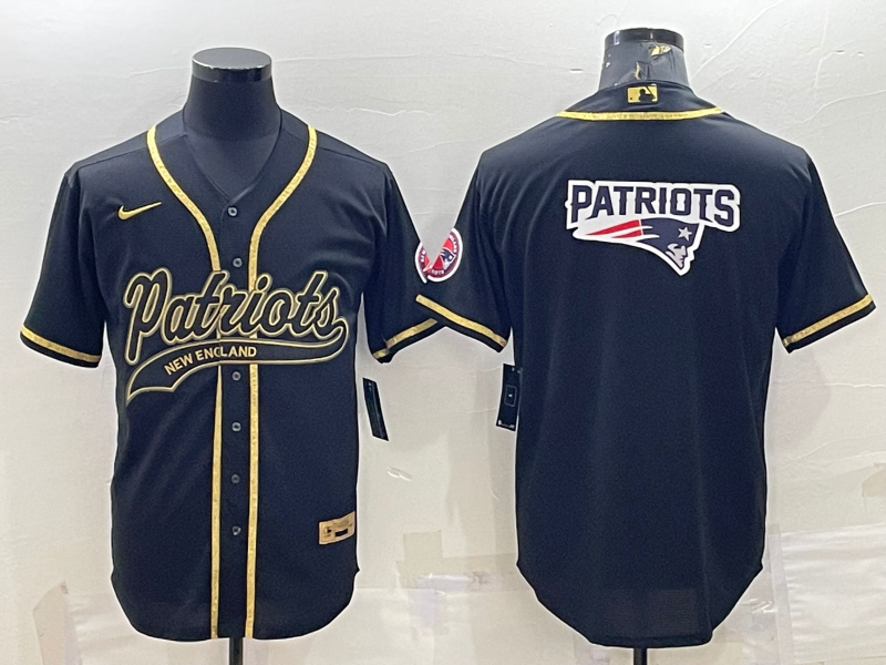 Men's New England Patriots Black Game Jersey1