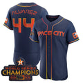 #44 Yordan Alvarez Houston Astros 2023 SPACE CITY CHAMPIONS FLEX JERSEY C blue ALL STITCHEDBaseball Jerseys