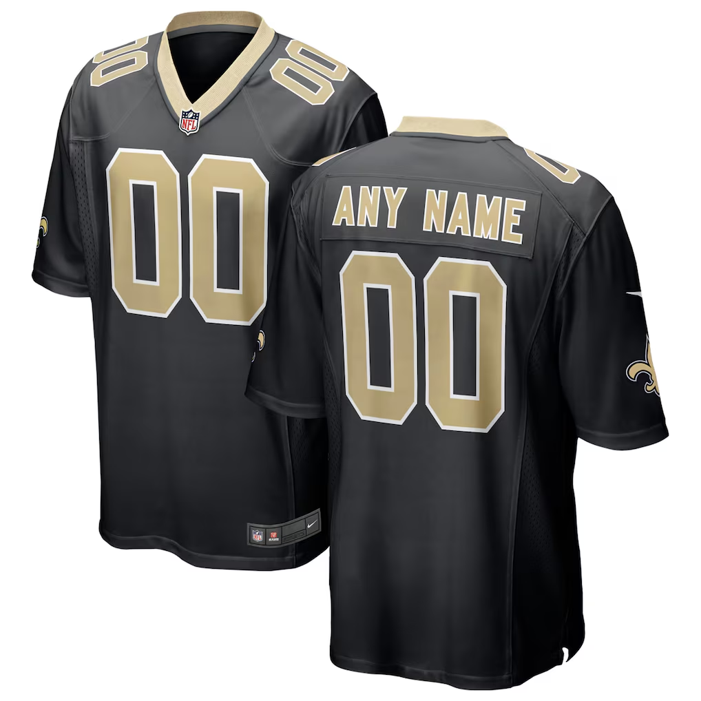 Men's New Orleans Saints Black Custom Game Jersey