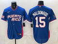 Men's Puerto Rico Baseball Martin Maldonado #15 Royal 2026 World Baseball Classic Stadium Jersey