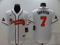 Men's Atlanta Braves Dansby Swanson White Replica Game Jersey