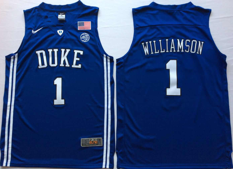 Men's Duke Blue Devils Zion Williamson Blue Game Jersey