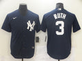 Men's New York Yankees Babe Ruth Navy Replica Baseball Jersey