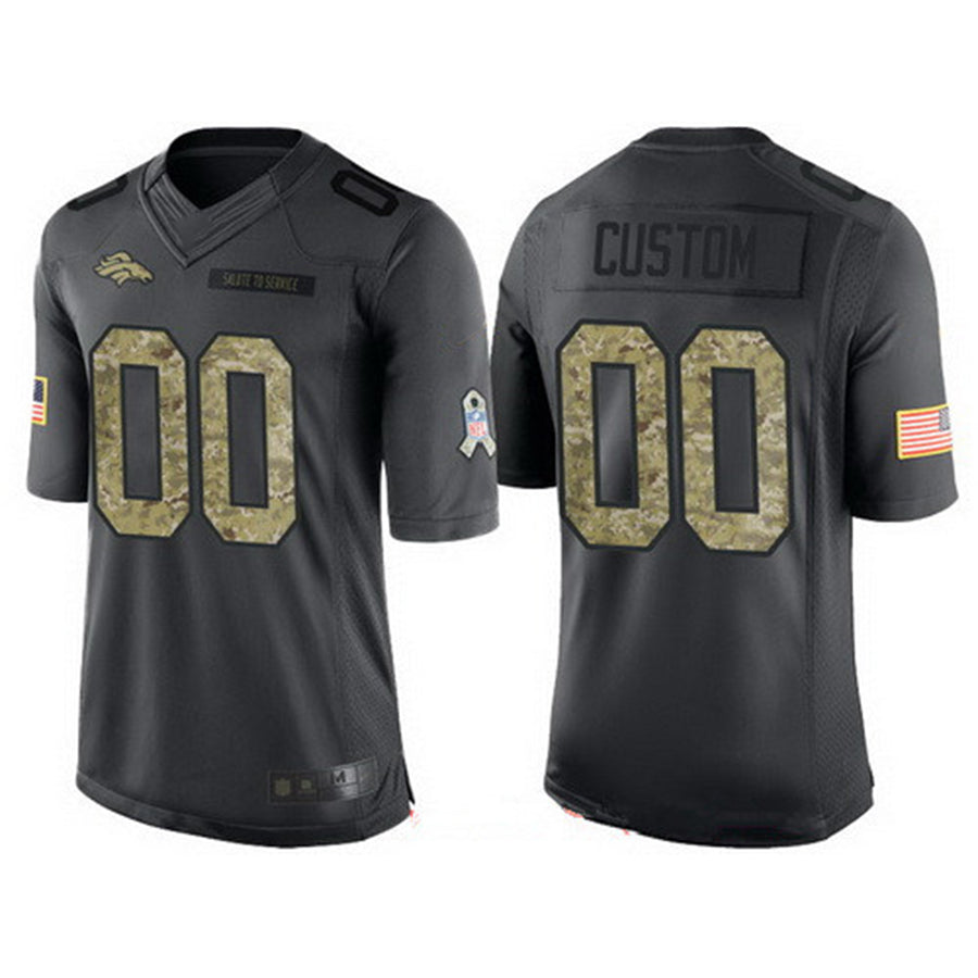 Custom1 Denver Broncos Anthracite Camo 2016 Salute To Service Veterans Day Limited Jersey1 Stitched Jersey1 American Football Jerseys