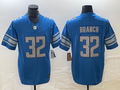 Men's Detroit Lions Brian Branch #32 Blue 2023  active Pick Game Jerseys