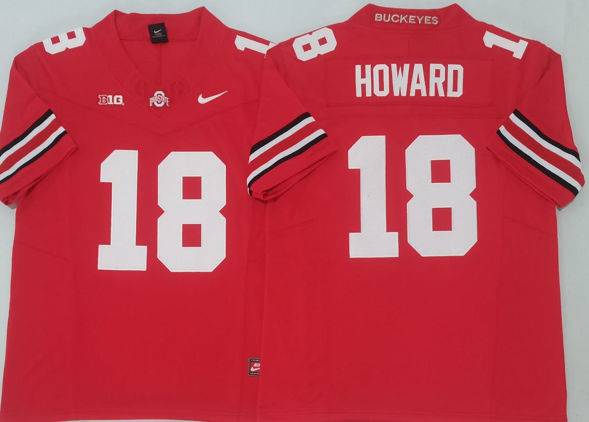 Men's Ohio State Buckeyes Will Howard #18 Red Player Jersey