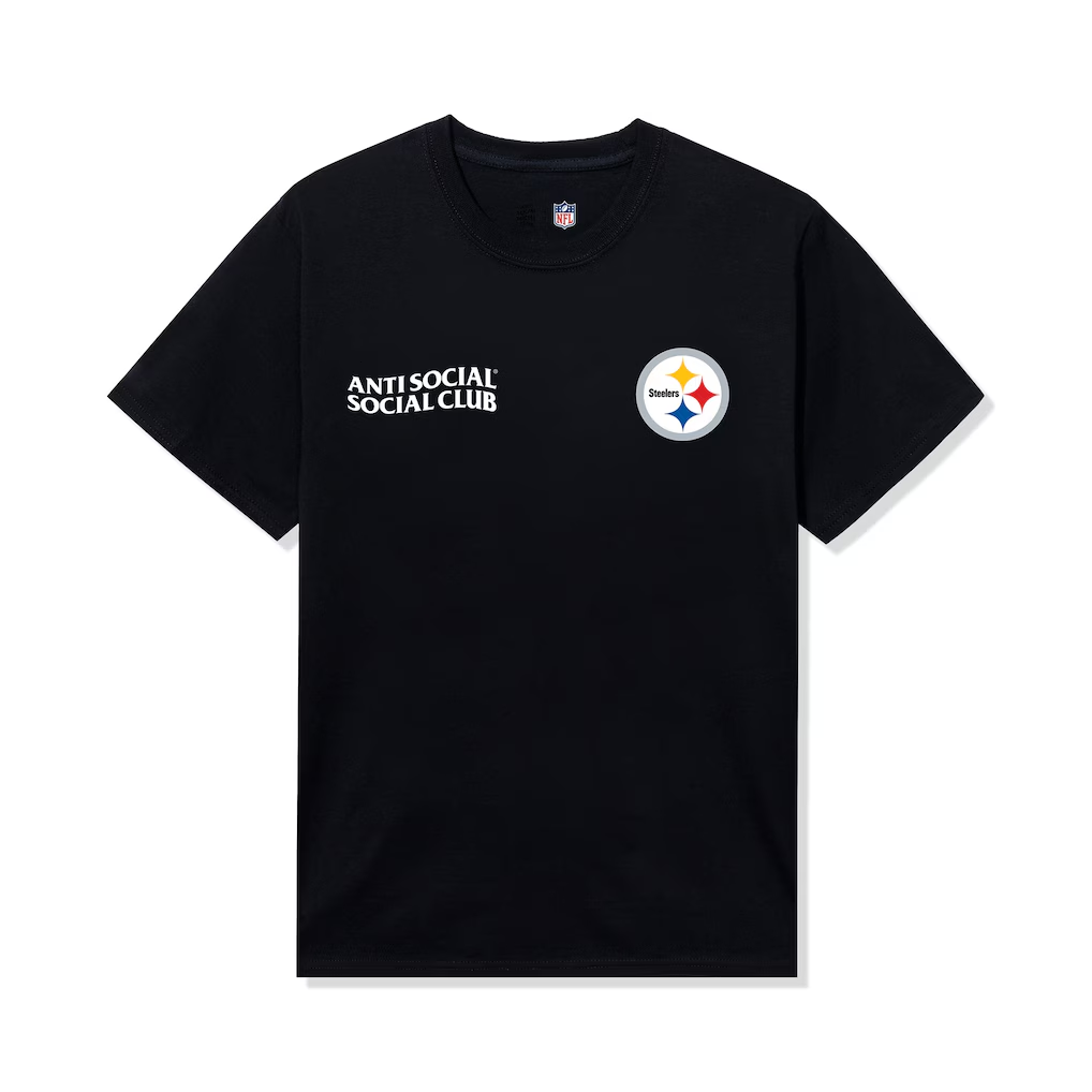 Pittsburgh Steelers AntiSocialSocialClub x  Black Team T-Shirt
