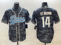 Men's Detroit Lions Amon-Ra St. Brown Grey Camouflage Game Jersey Joint Edition