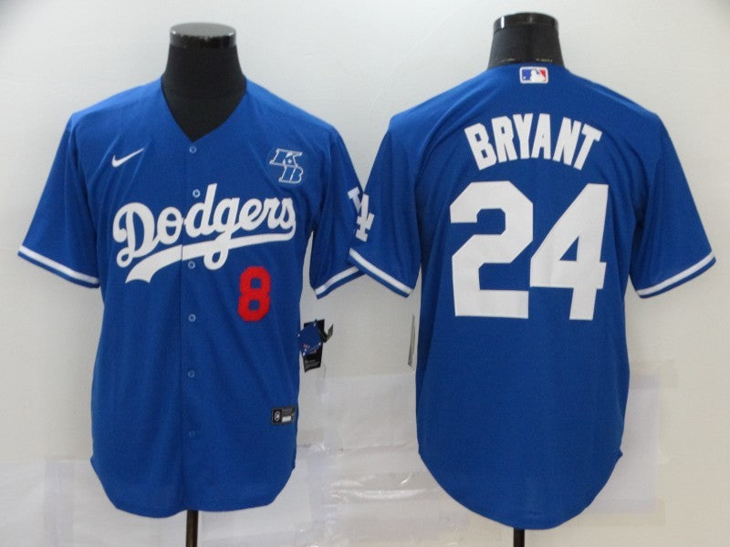 Men's Los Angeles Dodgers Kris Bryant -24 Blue Replica Baseball Jersey