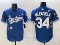 Men's Los Angeles Dodgers Fernando Valenzuela #34 Royal Game Jersey