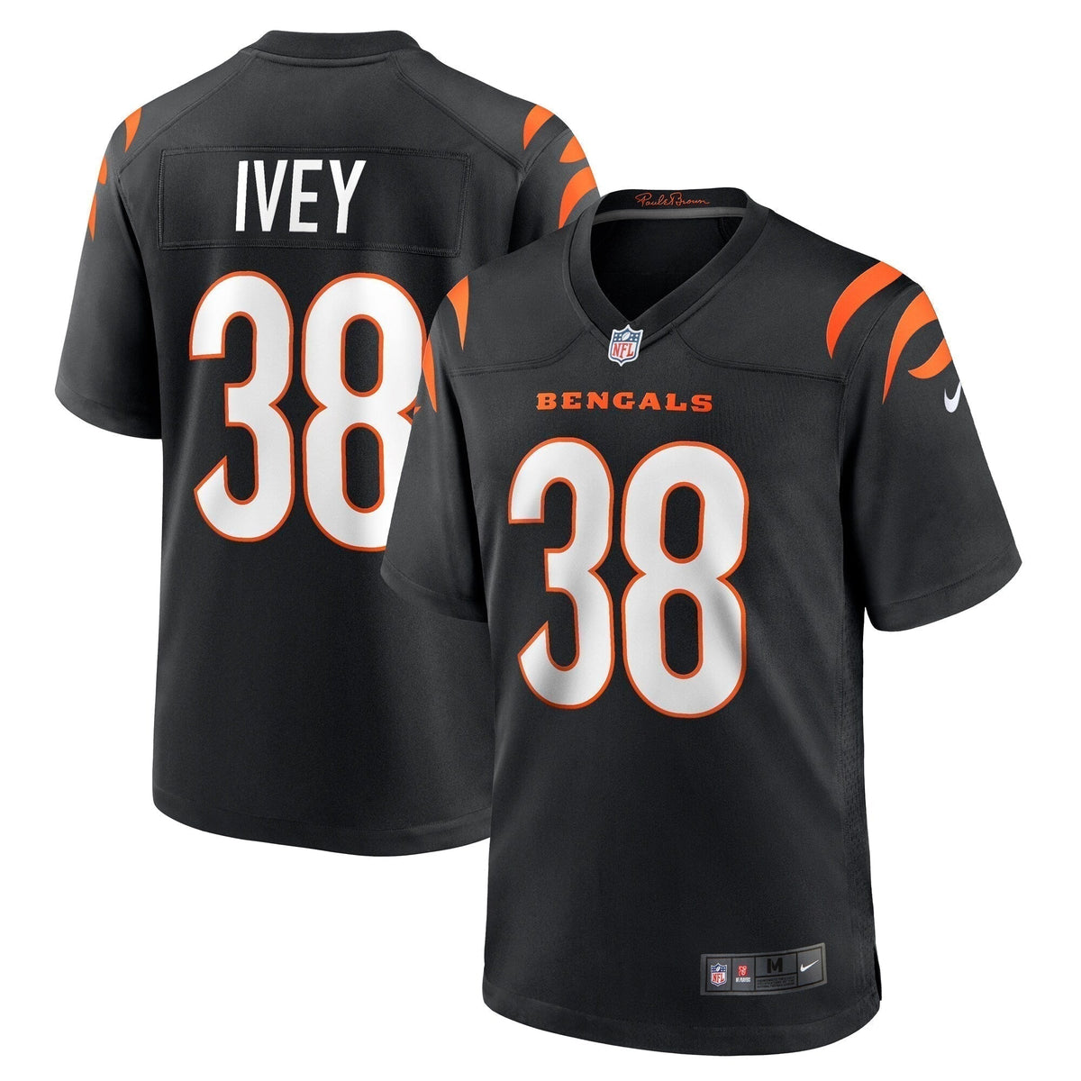 DJ Ivey Cincinnati Bengals  Team Game Jersey -  Black