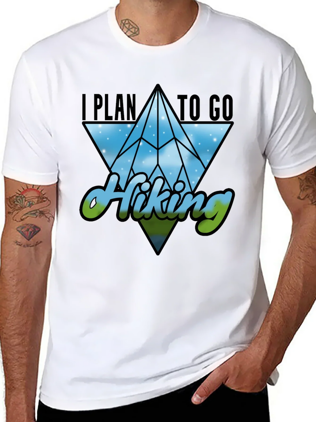 I Plan to Go Hiking Black Graphic Tee