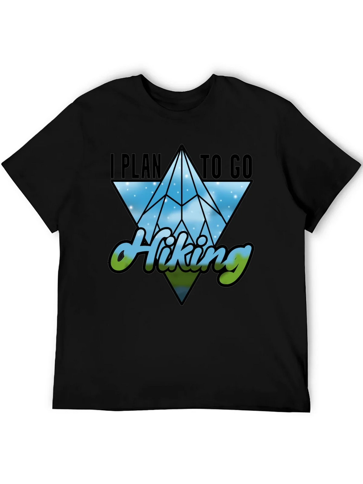 I Plan to Go Hiking Black Graphic Tee