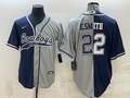 Men's Dallas Cowboys Emmitt Smith Navy/Gray Game Jersey Joint Edition
