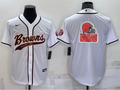 Men's Cleveland Browns White Game Jersey1