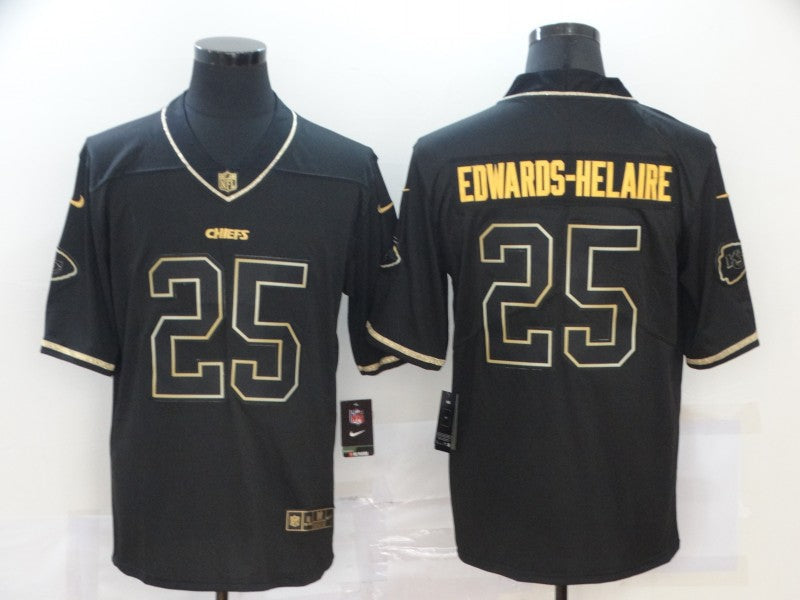 Men's Kansas City Chiefs Clyde Edwards-Helaire #25 Black Game Jersey1