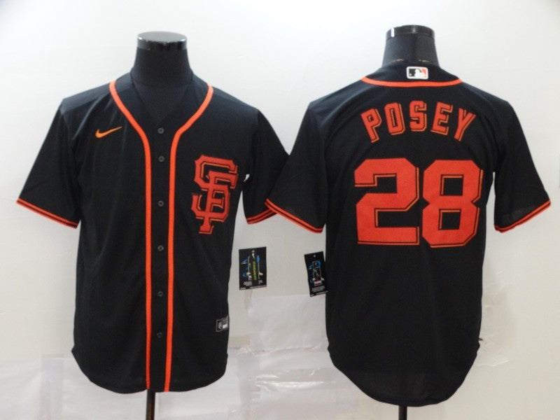 Men's San Francisco Giants Buster Posey Black Replica Baseball Jersey
