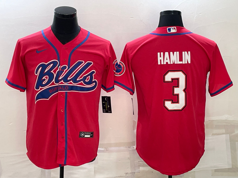 Men's Buffalo Bills Damar Hamlin Red Game Jersey Joint Edition