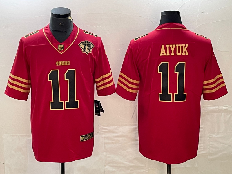 Men's San Francisco 49ers Brandon Aiyuk Scarlet Player Jersey