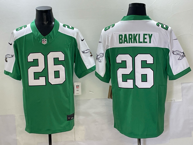 Men's Philadelphia Eagles Saquon Barkley Kelly Green Alternate Player Game Jersey