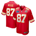 Men's Kansas City Chiefs Travis Kelce Red Super Bowl LVII Patch Game Jersey