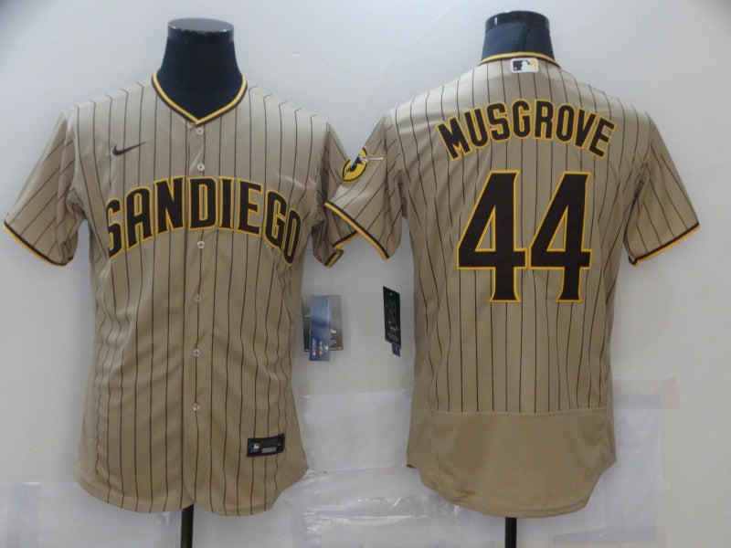 Men's San Diego Padres Joe Musgrove #44 Khaki Stitched Jersey1