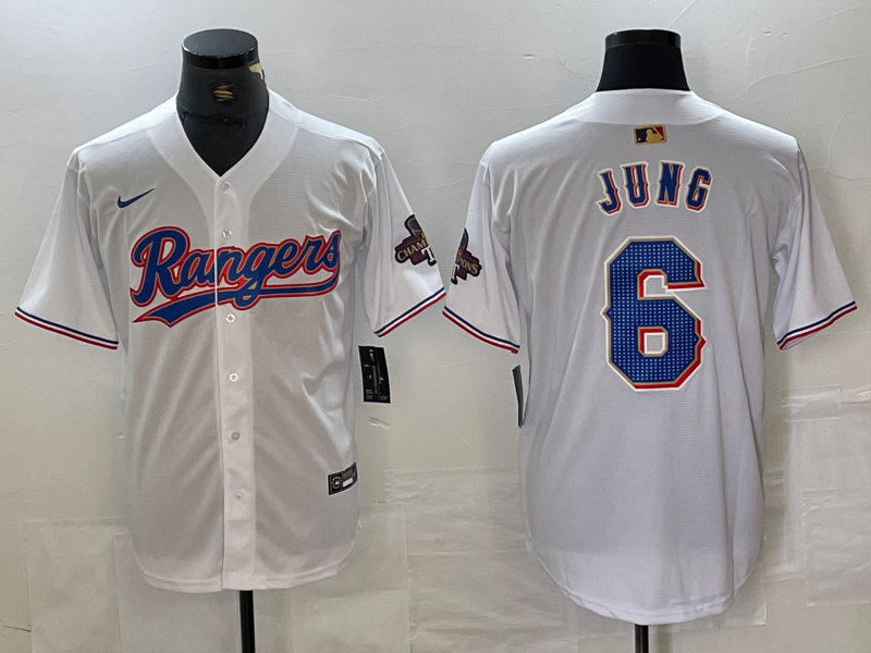Men's Texas Rangers Josh Jung White 2024 Gold Collection Limited Player Jersey