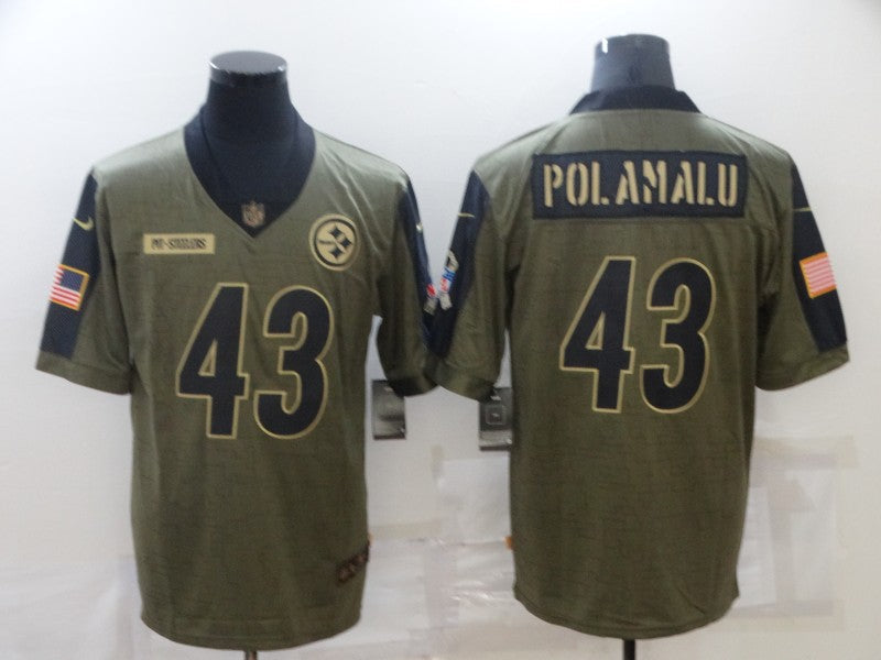 Men's Pittsburgh Steelers Troy Polamalu Brown Game Jersey