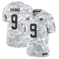 Men's Carolina Panthers Bryce Young Arctic Camo 2024 Salute to Service Limited Jersey