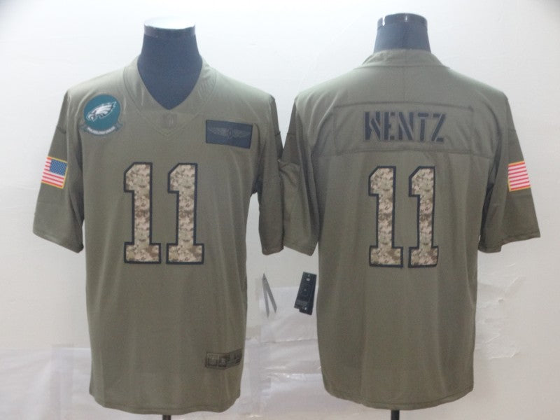 Men's Philadelphia Eagles Carson Wentz #11 Brown Game Player Jersey1